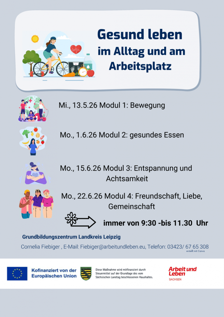 Geschlossenes Angebot – „Gesund leben im Alltag und am Arbeitsplatz“